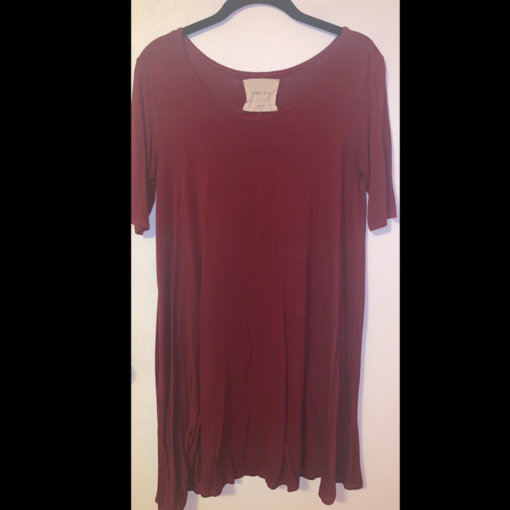 maroon flowy dress